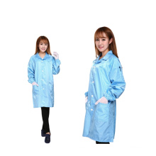 LN-1560101 5mm Grid ESD Garment Dust Free Antistatic Smock Cleanroom ESD Garment